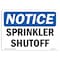 Signmission OSHA Notice, 5" Height, Sprinkler Shutoff Sign, 7" X 5", Landscape OS-NS-D-57-L-18409 - alternate 1